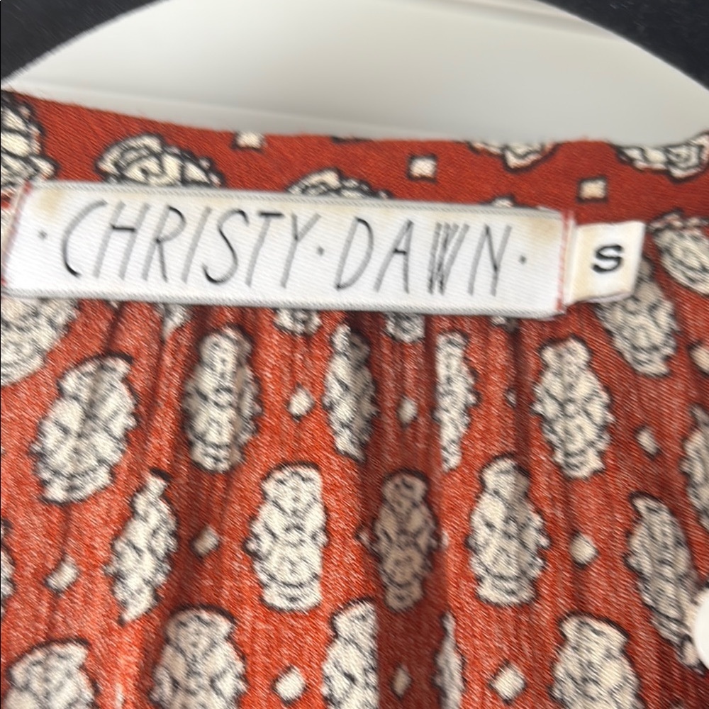 Christy Dawn Rust Floral Midi Dress – Deadstock Fabric, Size Small - Picture 2 of 5